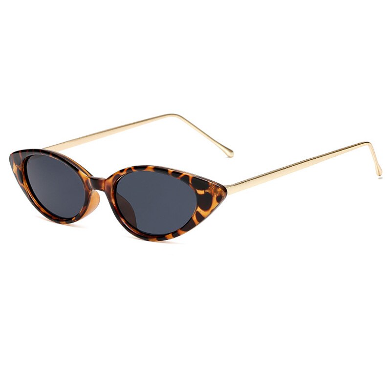 Ladies Cat Eye Sunglasses Women Brand Small Frame Sun Glasses for Female Trend Glasees UV400 O5: C2 Leopard-Grey