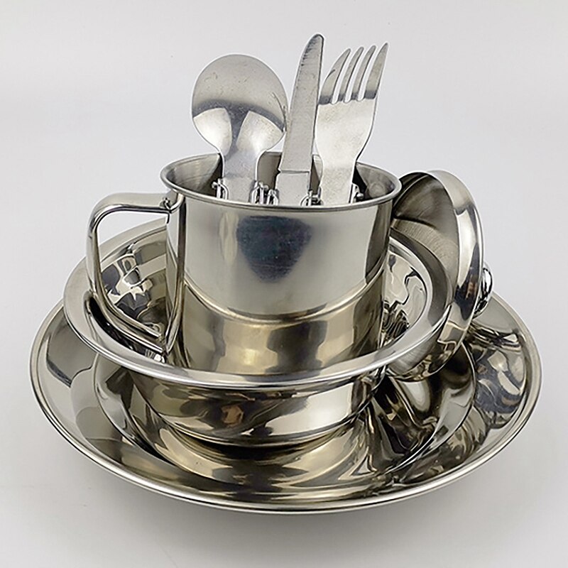 2 Set Backpacking Camping Cookware Hiking Cookware Set Lightweight Folding Picnic Camp Cooking Gear