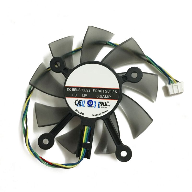 Ventola Di Raffreddamento Per Scheda Video FD8015U12S – 75mm, 12V 0.5A, 4 Pin, Per GTX 560, HD7850 E Altre, Sostituzione