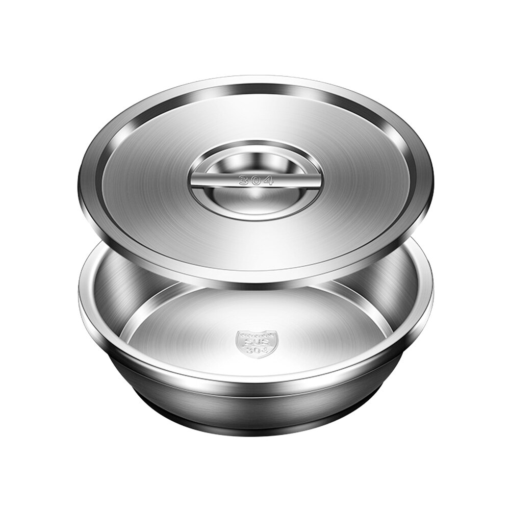 1 Set Huishoudelijke Voedsel Plaat Vis Stomen Schotel Met Deksel Gestoomde Vis Plaat Knoedel Serveerschaal Roestvrij Staal Diner Plaat: 20X20X4.4CM