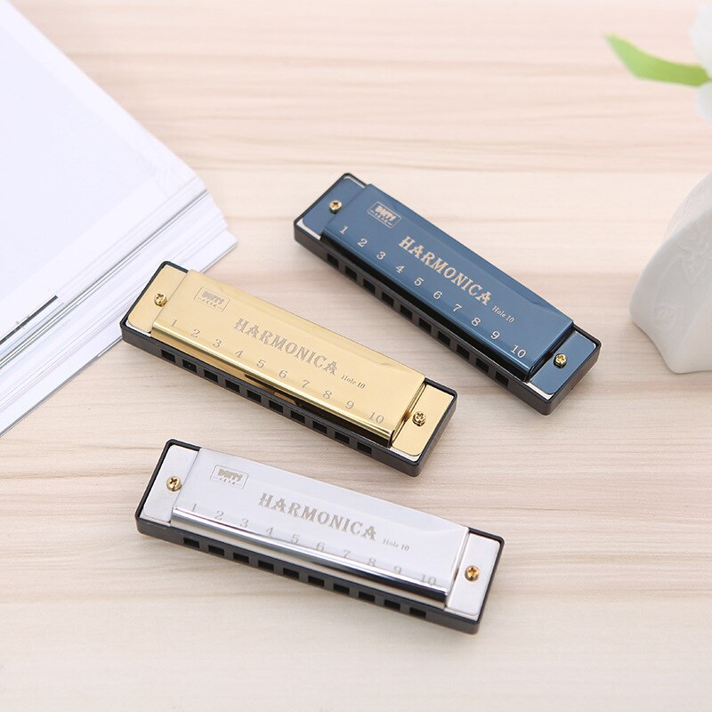 10 Holes Blues Harmonica Musical Instrument Stainless Steel Mouth Organ for Children