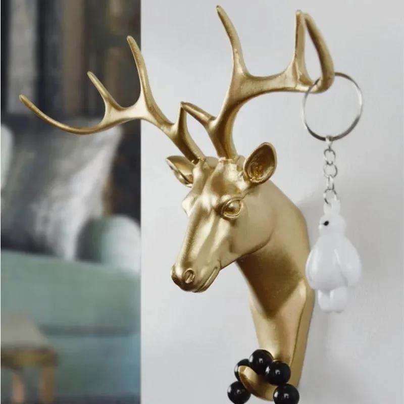 Perchero con cabeza de Animal, colgador de pared de caballo, jirafa, alce, elefante, ganchos decorativos, accesorios de baño
