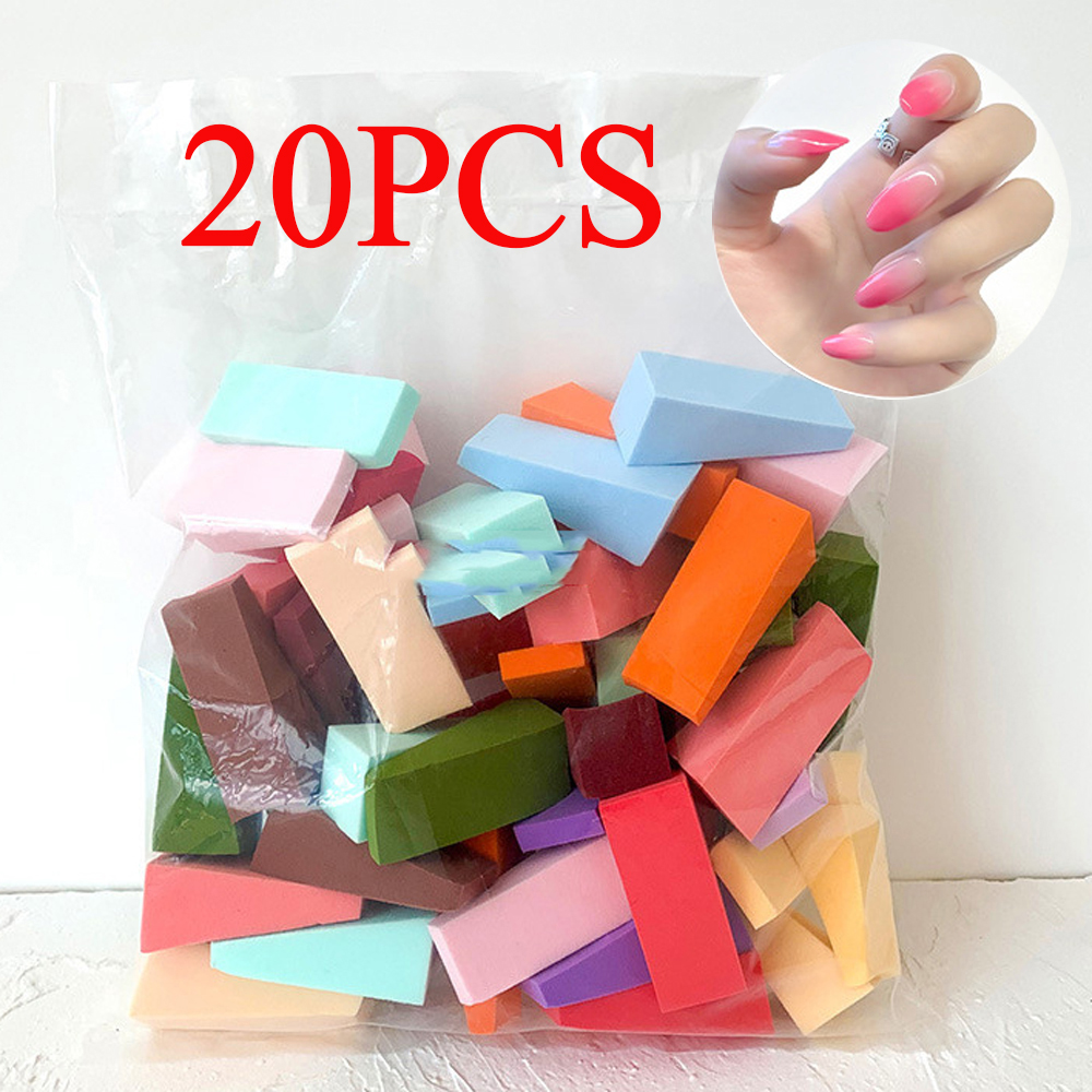 20/50 pezzi triangolo bianco spugna morbida pennello per unghie effetto sfumato pittura gel alone strumento per tintura pennello manicure fai da te trucco spugna Q9