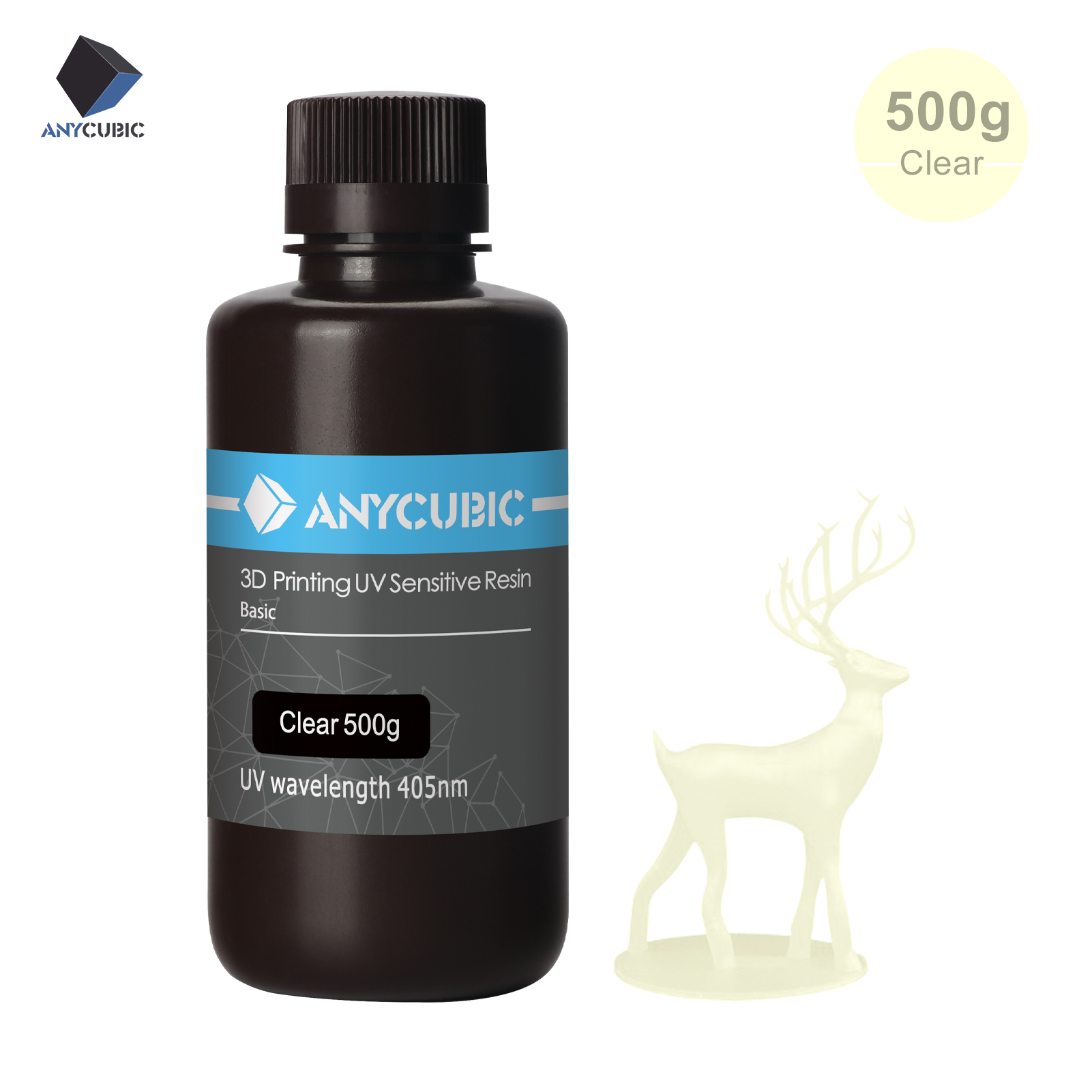 ANYCUBIC Photon 405nm UV Resin 500G/1L for Photon 3D Printer LCD UV Sensitive Liquid Printing Material Photosensitive Uv Resin: Transparent-500G
