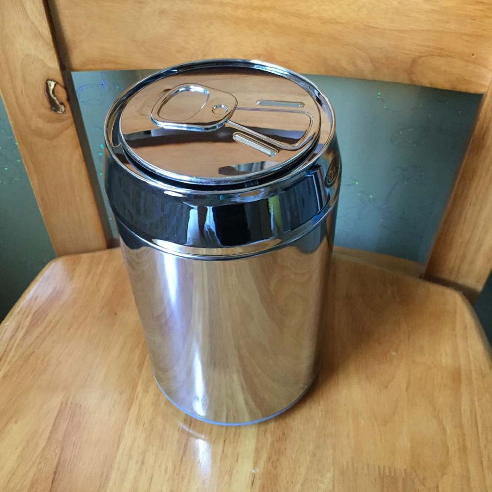 mini 2l sensor rustfritt stål søppelbøtte automatisk åpenn lukk søppelbøtte infrarød resirkuleringsbøtte med indre plastbøtte: Beiset stålfarge