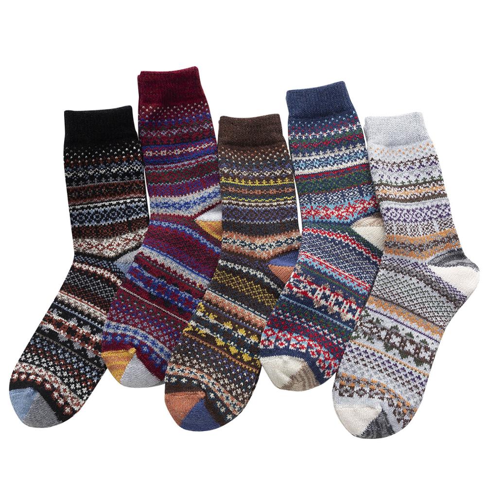 Neue Skarpetki Damskie 5 Par Frauen Socken Vintage Winter Weiche Warme Kalten Stricken Wolle Socken Calcetines Mujer Chausette Femme: B