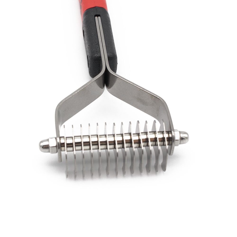Pet Fur Knot Cutter Remove Rake Grooming Shedding Brush Comb Rake Dog Cat Fur Shedding Blade Trimmer Grooming Rake Dematting