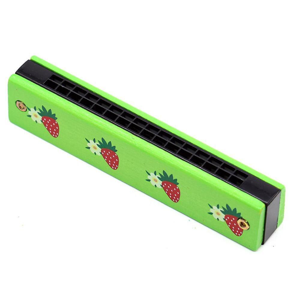 16 Holes Cute Harmonica Musical instrument Montessori Instrument Wind Children Cartoon Kids Pattern Toys Kids Educatio I9J9: strawberry