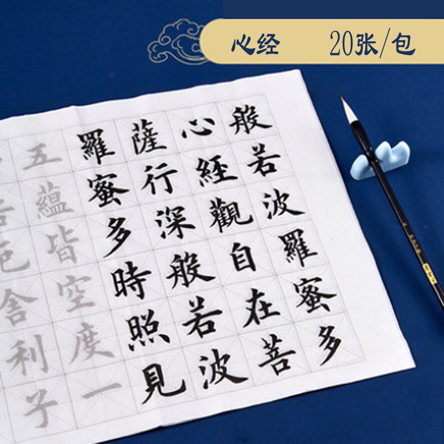 20 Sheet/Pack Traditional Chinese Calligraphy Copybook Handwriting Rice Paper Model of Writing for Exercise: Xin Jing