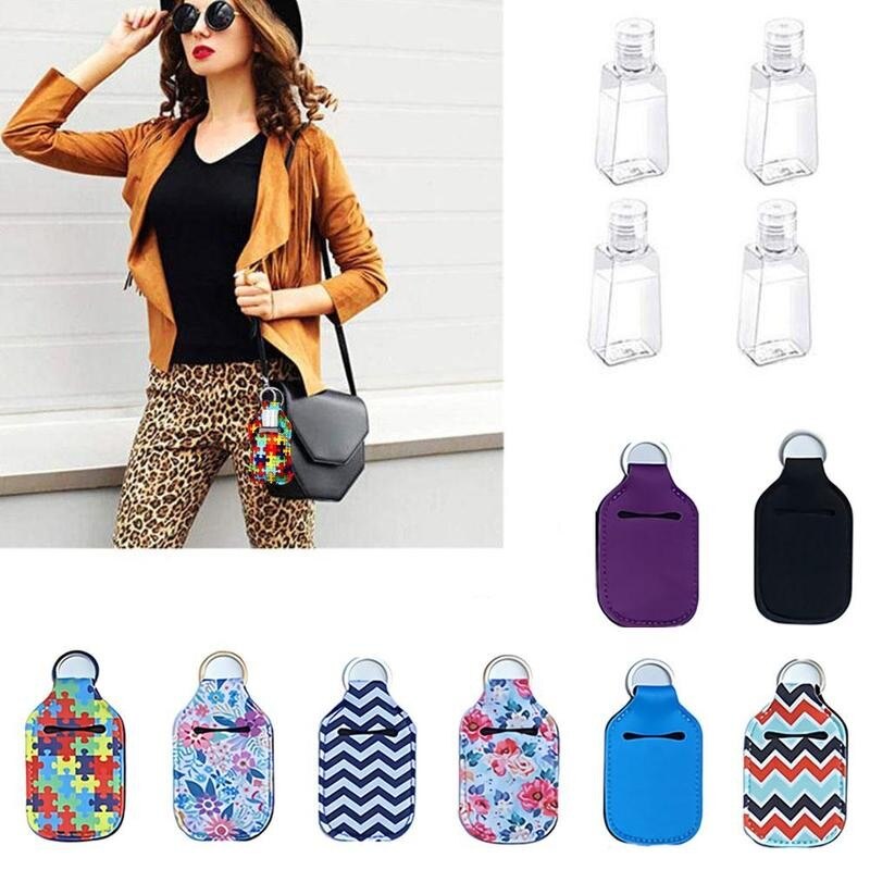 30ml Leere Hand Sanitizer Flasche Mini Tragbare Reise Desinfizieren Flaschen mit Nachfüllbare Keychain Silikon Gel Halfter Flasche K9S9