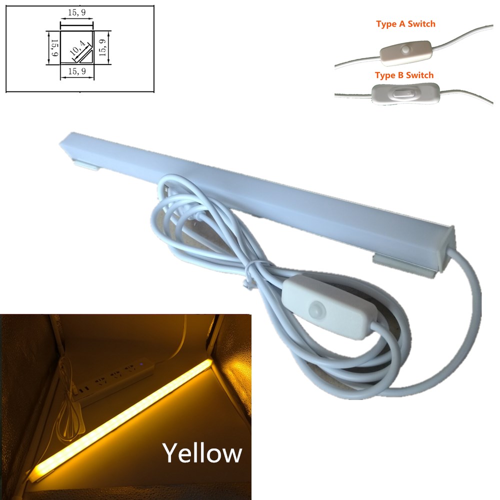 LED Bar Lights USB 2835 LED Hard Strip Tube with U Aluminium Shell Kitchen Aluminum for Under Cabinet Lighting Reading Desk Tabl