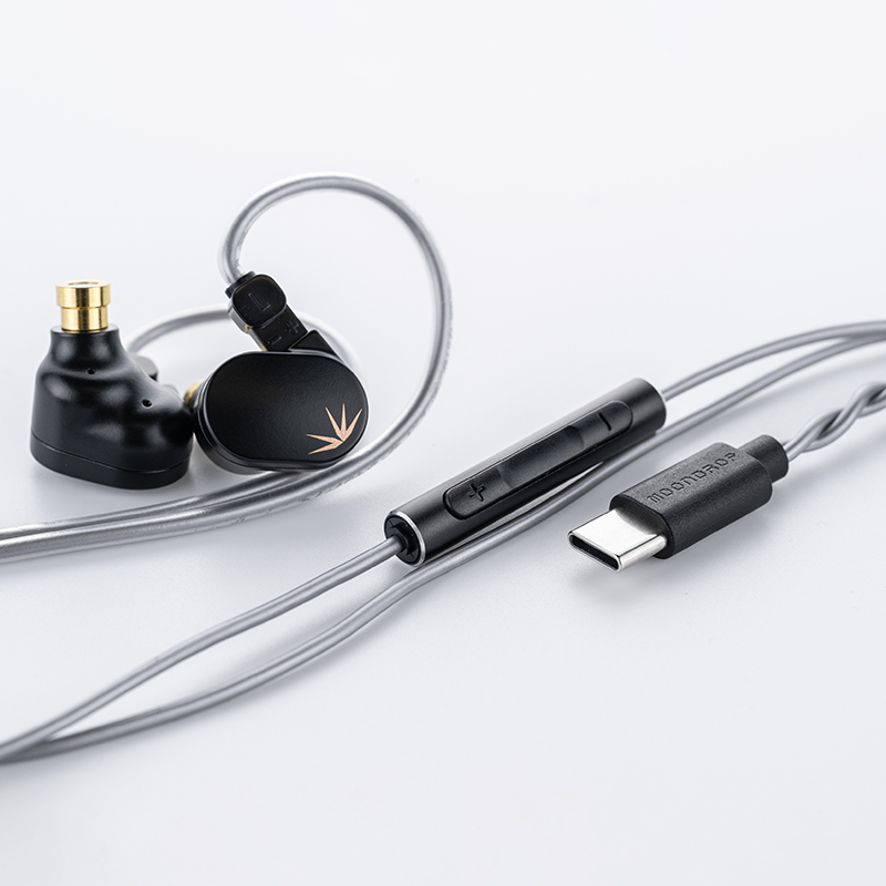 MOONDROP CHU II DSP Fones de ouvido Driver dinâmico de alto desempenho USB-C Monitores intra-auriculares TYPE-C com microfone fone de ouvido