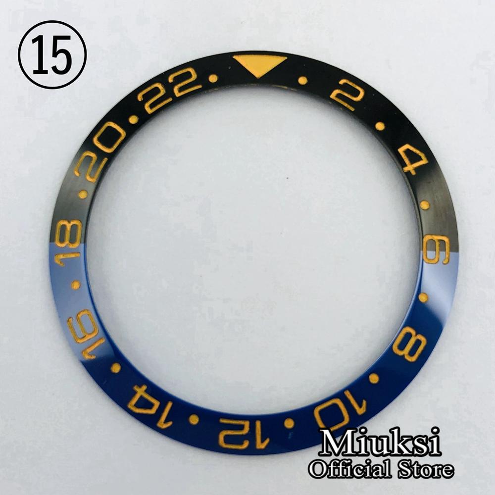 Miuksi ur dele 38mm keramik/titanium bezel indsats passer til 40mm urkasse: 15