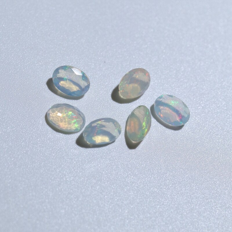 Natural ethiopian colorful cuting opal oval 5*7mm natural precious gemstones for 925 sterling silver jewelry