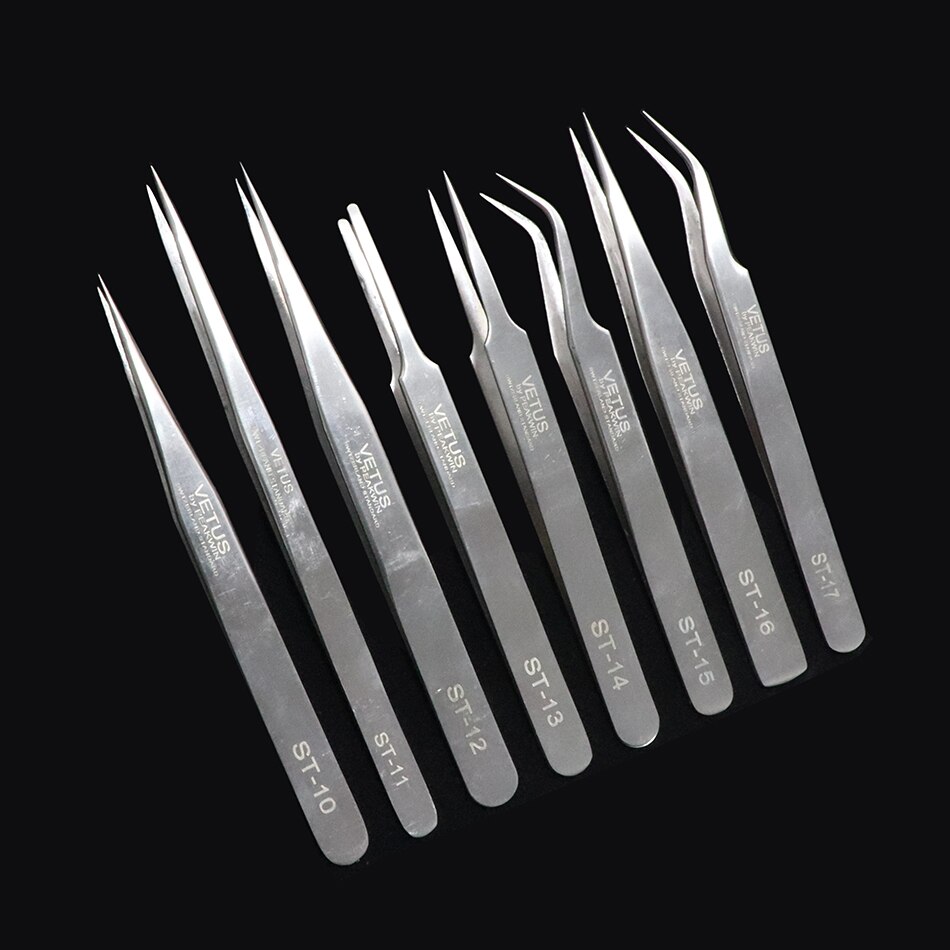 100% echtes Vetus ST Serie Ultra Präzision Edelstahl Pinzette Erweiterung Anti Säure ESD Anti-Statische Edelstahl Pinzette