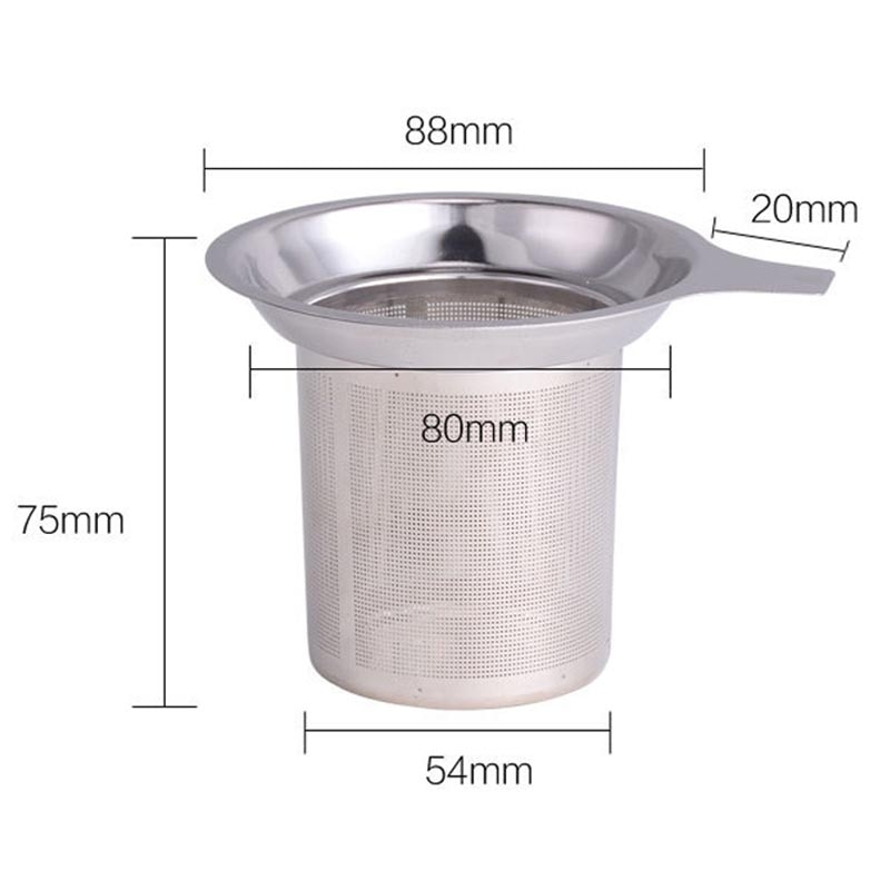 Køkkentilbehør te mesh metal infuser rustfrit stål kop te blad filter med låg filter te si genanvendelig