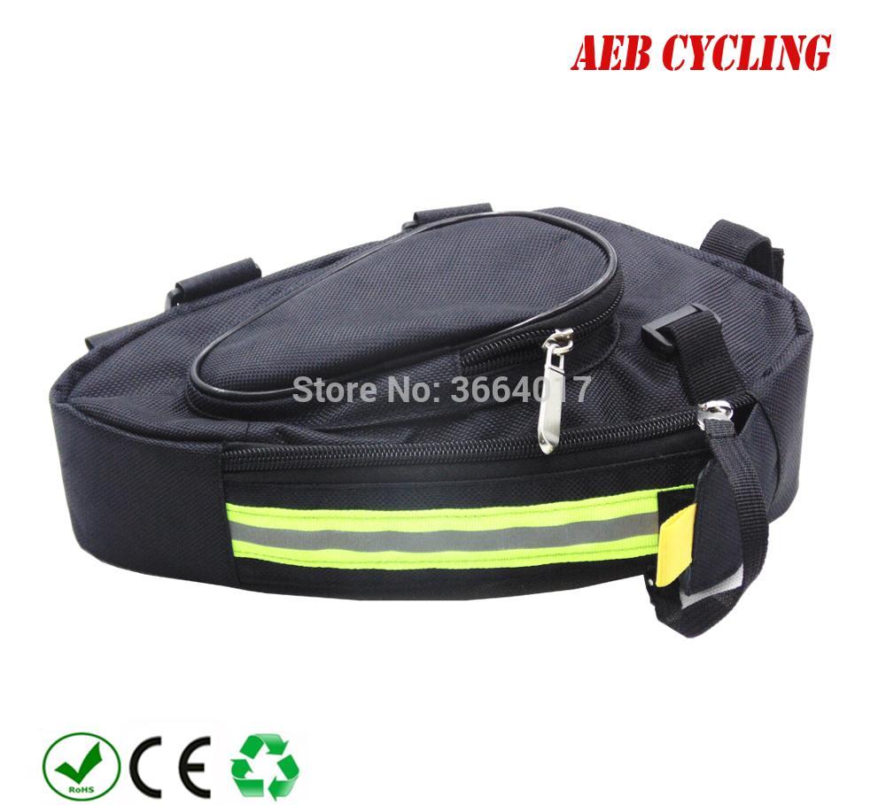 small trianle storage bag seat tube bag for 36V 48V small triangle Li-ion battery with belt for folding bike