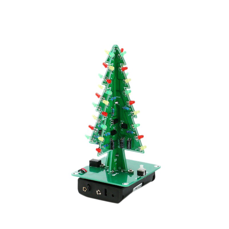 DIY LED Christmas Tree Three Color Flashing Light Red/Green/Yellow DIY Kit for Fun: Default Title
