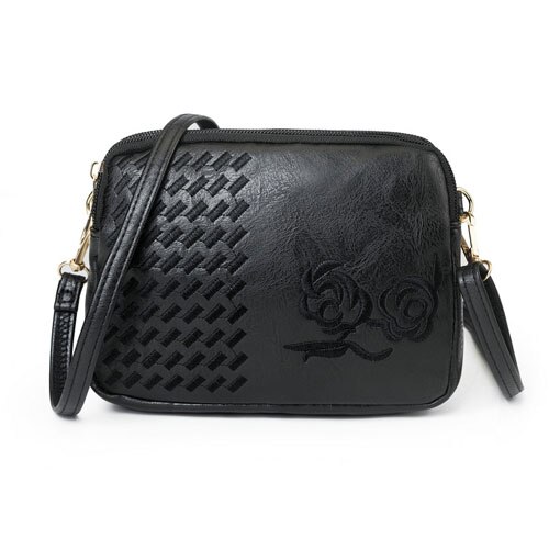 REPRCLA Drie Compartimenten Crossbody Tassen voor Vrouwen Mode Kleine Schoudertas Borduurwerk Dames Handtassen Purse: black