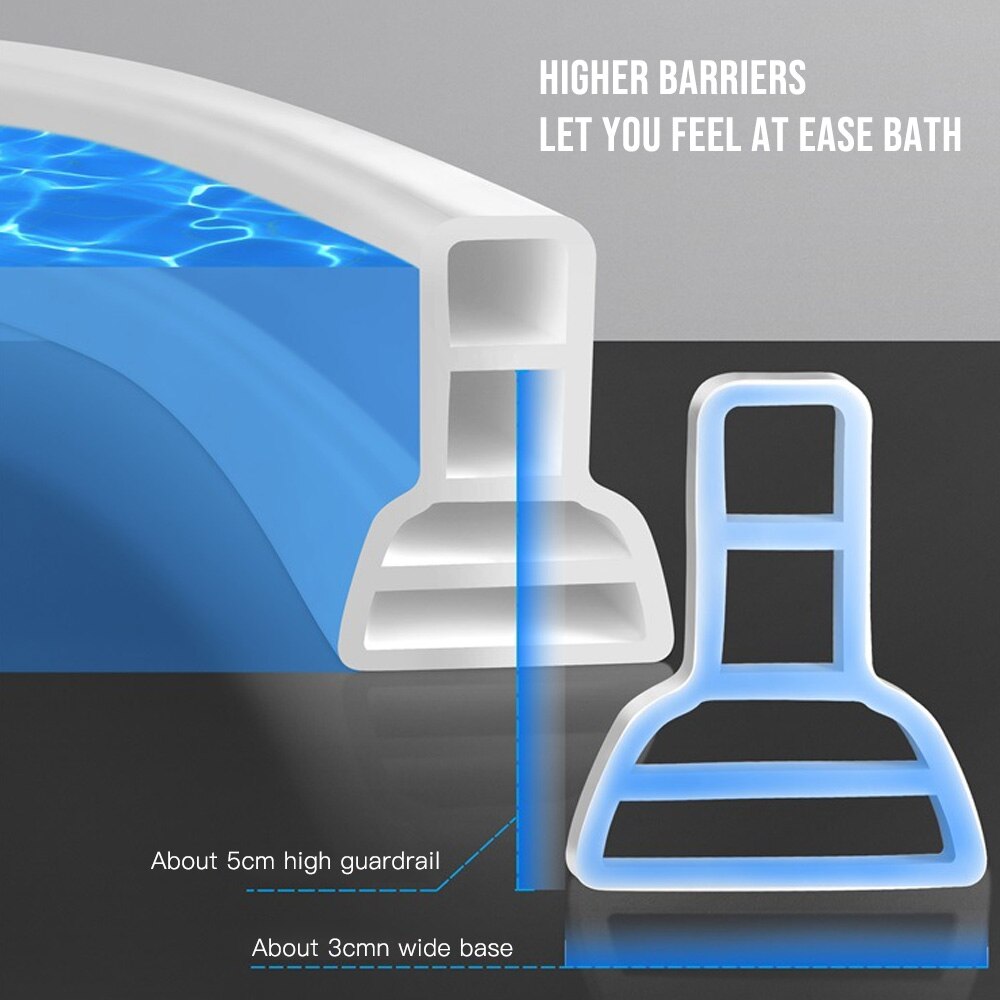 Shower Barrier Bathroom And Kitchen Water Stopper Collapsible Threshold Water Dam Shower Barrier And Retention System Bathroom