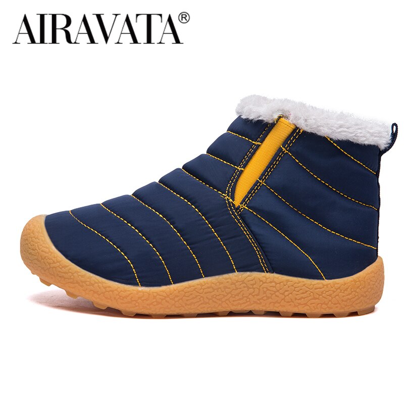 Boys and Girls Winter Warm Short Boots Waterproof Ski-proof Cotton Shoes: Blue / 31