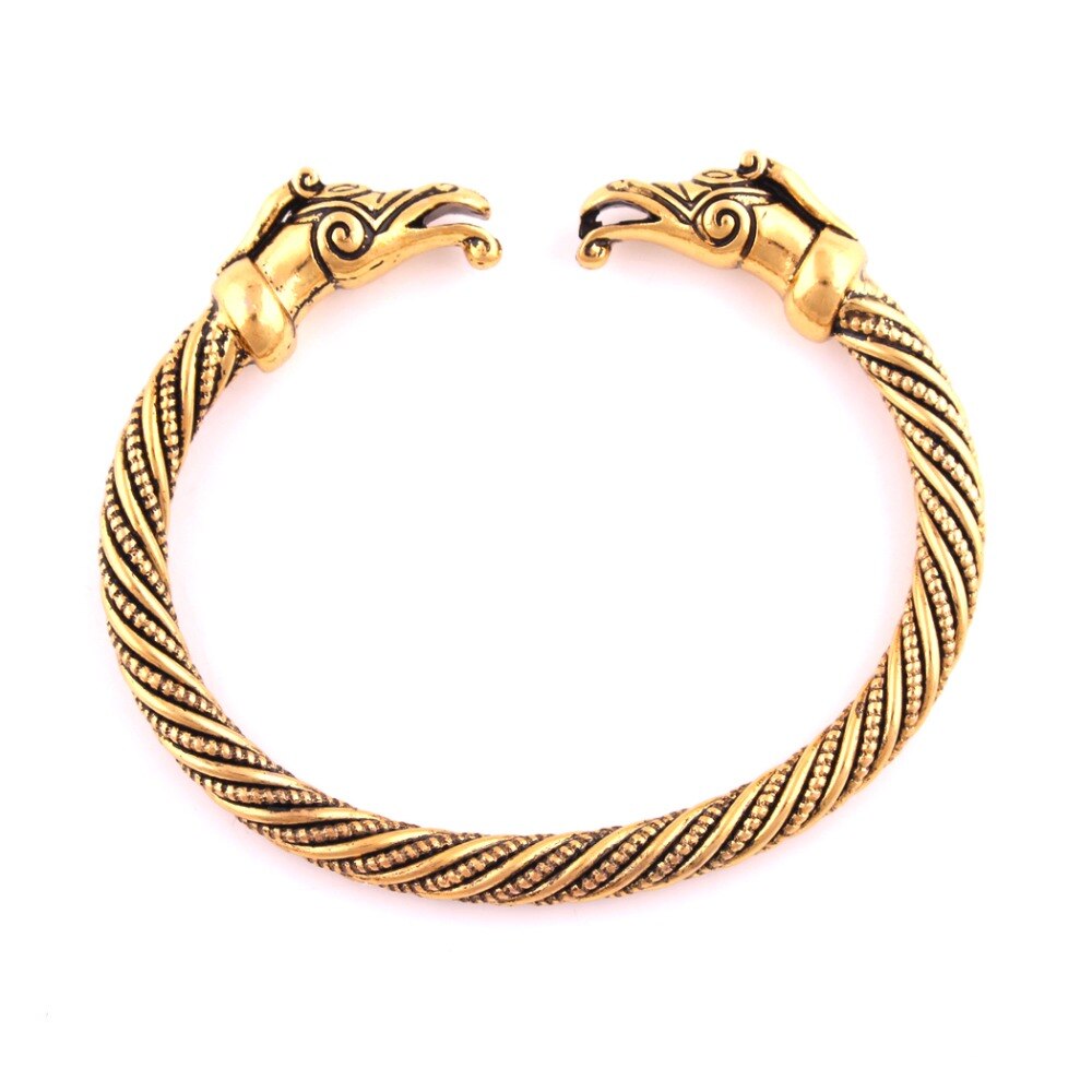 Couleur or haut fait main Pagan Viking Dragon Bracelets Bracelets pour hommes et femmes manchette bracelet