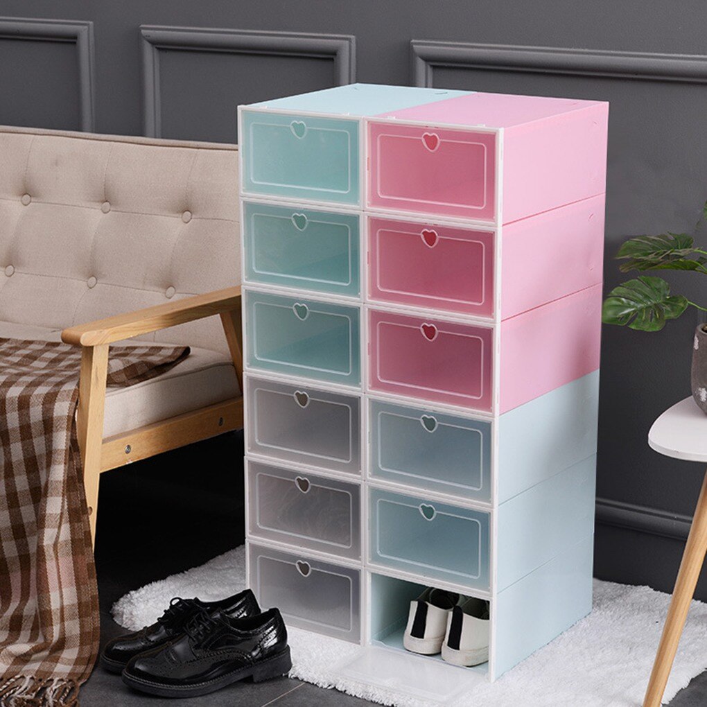 Stackable Storage Shoe Box Transparent Plastic Shoe Box Flip Shoe Storage Artifact Home Storage Tool