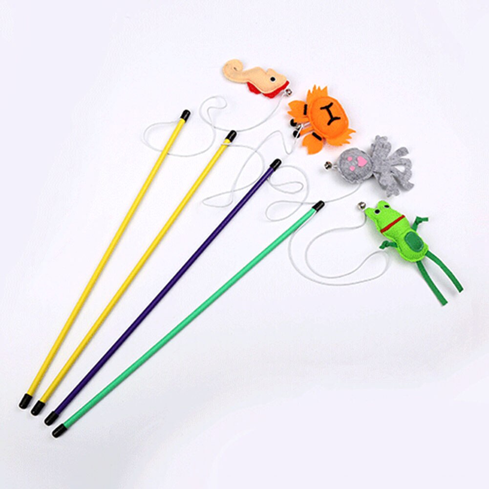 1PC zabawna zabawka dla kota kotek zwiastun Stick z dzwoneczkami interaktywne pióro zwierzę domowe gra pręt szczeniak zabawka na drucie różdżka artykuły dla zwierząt