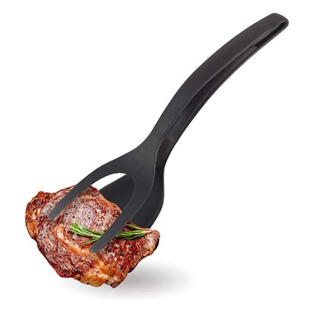Non-stick 2 in 1 stegt æg spatel pandekage fransk toast omelet flipper spatel turner brød tang køkkenredskaber madlavningsværktøj