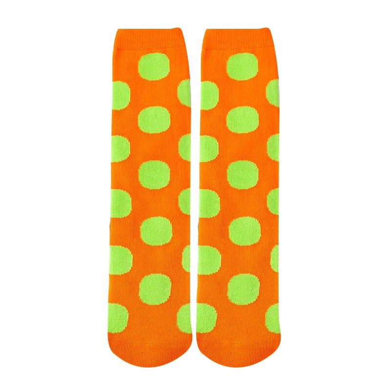 Otoño Invierno niños Unisex Polka Dot rodilla calcetines para niños chicas chico bebé de fluorescencia medias de puntos de la rodilla-calcetín alto 3-12T