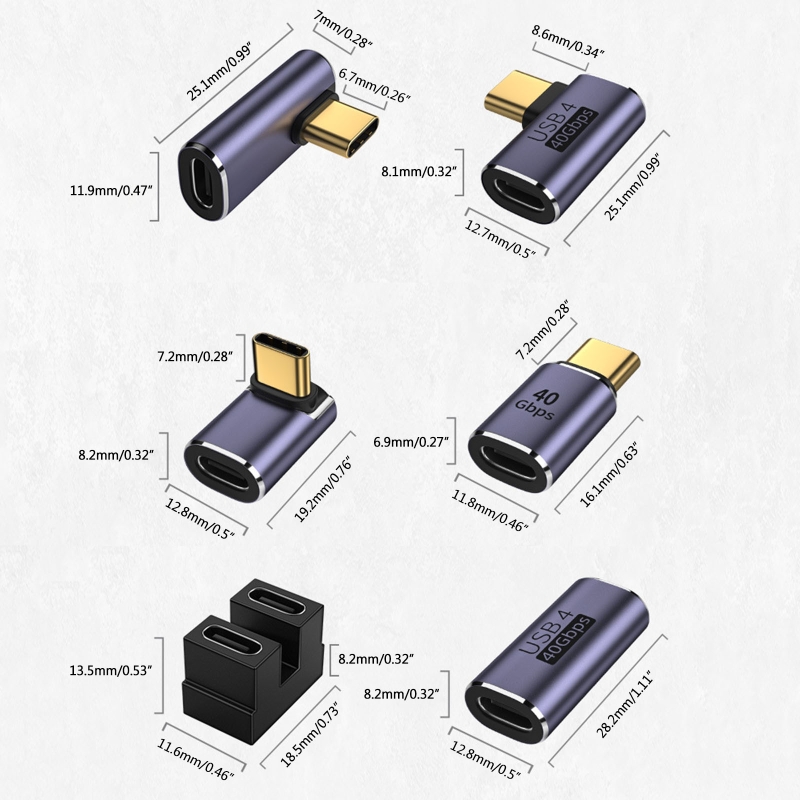 USB 4.0 Adapter USB C zu USB C Thunderbolt 3/4 40Gbps OTG Verlängerungskabel Adapter Typ C Stecker auf Buchse Konverter für PC Laptops