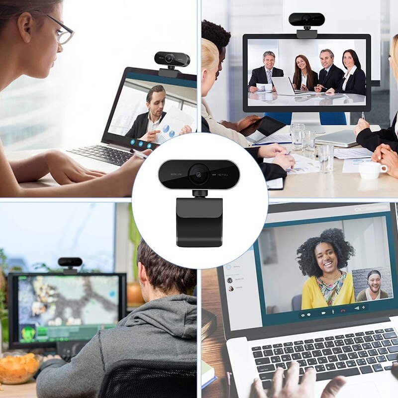 1080P Webcam con Microfono-HD Webcam per il computer, il computer Portatile, PC- USB Della Macchina Fotografica per il video di Chiamata di Registrazione di Videoconferenza