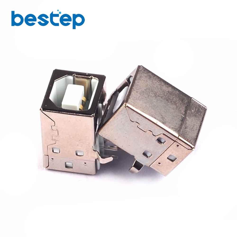 20PCS USB Socket USB-B 90 Degree Bend Needle Female