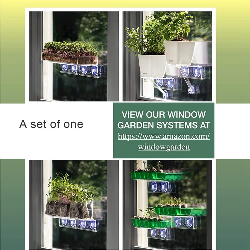 Venster Plank Voor Planten, clear Acryl Planken-Zuignap Indoor Plant Holder - Glas Vensterbank Extender (1 Pack)