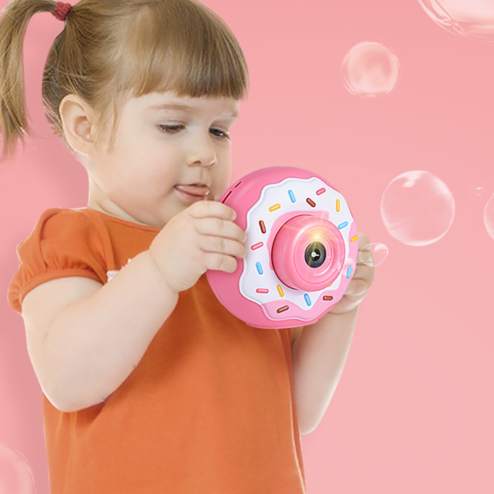 Bubble Machine Automatic Doughnut Shape Bubble Blower for Kids