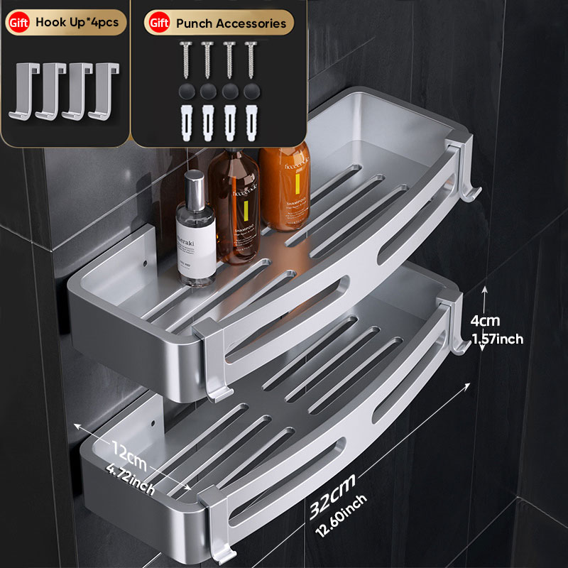 Badezimmer Regal Dusche Regale Ecke Regal Aluminium Wand Halterung Dusche Storage Rack Halter Bad Veranstalter Home Appliance: L Sliver 2