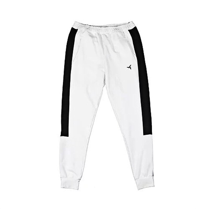 automne nouveaux hommes pantalons coton pantalons de survêtement salle de sport Fitness mince entraînement pantalon mâle crayon décontracté hommes pantalons Joggers vêtements de sport: WHITE / M