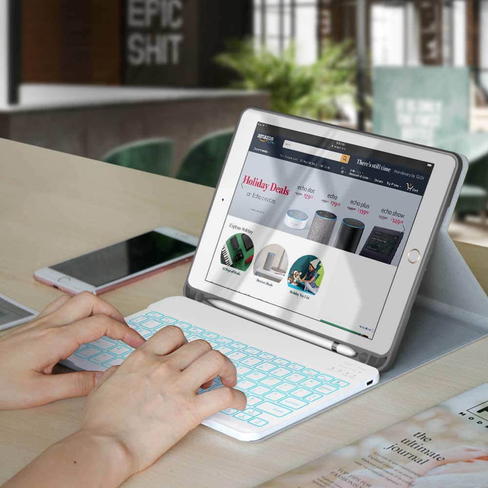 Ultra-Slanke Draadloze Bluetooth Toetsenbord 7 Kleuren Backlit Universele Oplaadbare Toetsenbord Compatibel Met Ios Android Windows