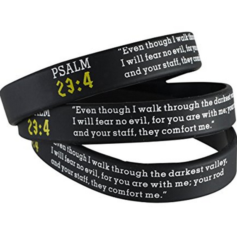 1 pièce jésus Bible versets religieux chrétien psaume 234 bracelet en caoutchouc de silicone bracelet