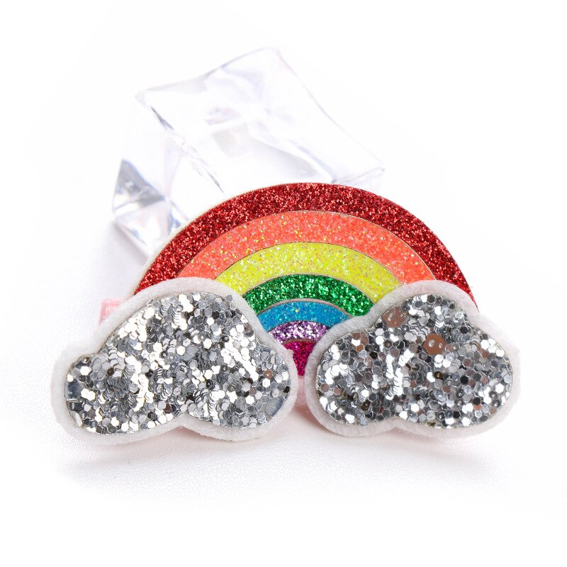 Baby Glitter Metallic Unicorn Hair Clips Girls Rainbow Hairpins For Kids Unicorn Party Hair Accessories