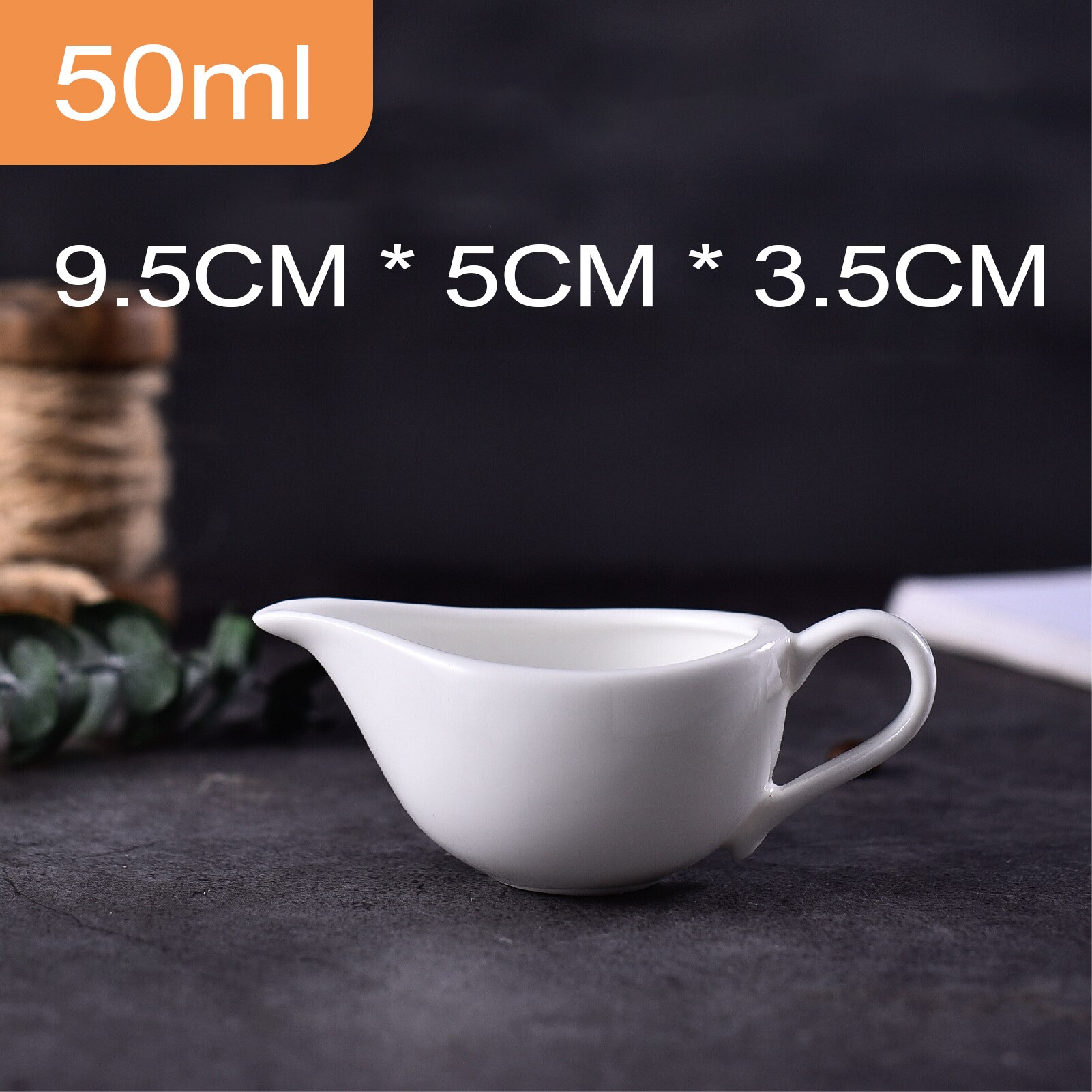 Tazas de Espresso con mango blanco, taza de condimentos de cerámica, taza de espuma de leche y café, taza de salsa, vajilla occidental para restaurante y Hotel: 50ml
