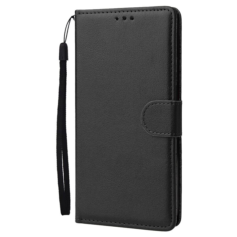 Leather Case Voor Huawei Nova 5 T Case Flip Cover Voor Huawei Nova 5 T Nova5T YAL-L21 Telefoon Gevallen Portemonnee kaarthouder Coque Funda: Black