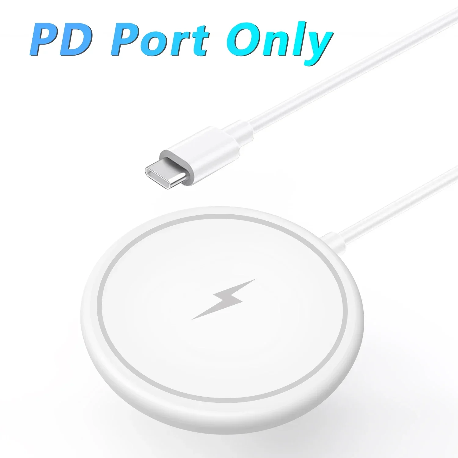 30W Magnetic Wireless Charger Pad for iPhone 15 14 13 12 11 Pro Max Mini Desktop Chargers USB A PD Magnet Fast Charging Station: PURPLE