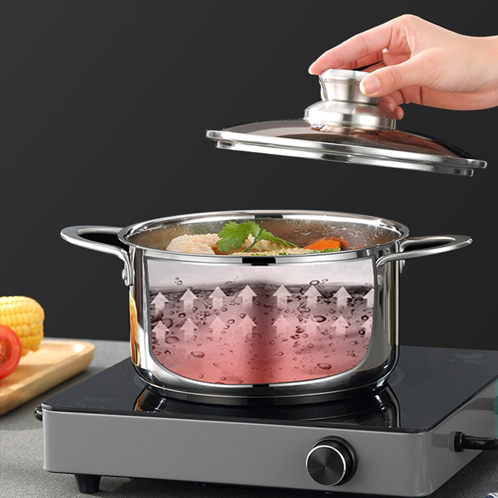 Edelstahl Verdickt Suppe Topf Milch Topf Suppe Pfanne Küche Kessel Suppe Lagerbier Kochen Induktion Gas Töpfe Kessel Kochgeschirr Topf