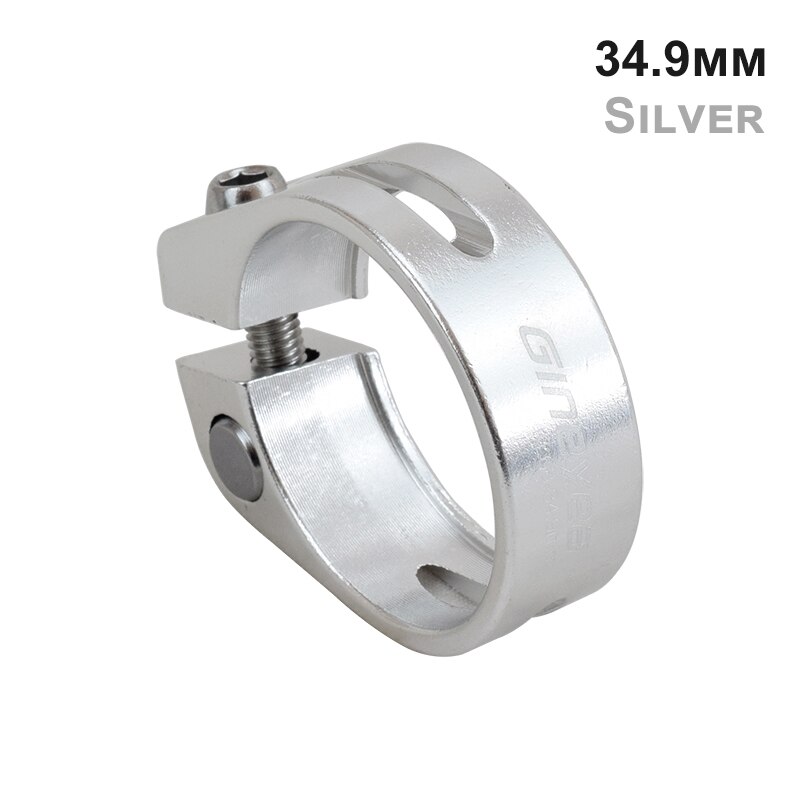 KL68 Fahrrad Sattelstütze Klemme Aluminium 28.6/30.2/31.8/34,9mm Fahrrad Sitz Post Rohr Klemme MTB Berg rennrad Sitz Schellen: 34.9mm Silber-