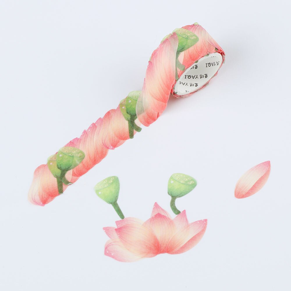 200PCS/Roll Flower Petals Washi Tape Decorative Masking Tape Fragrance Sakura Washi Tape Scrapbooking Diary Paper Stickers: 15