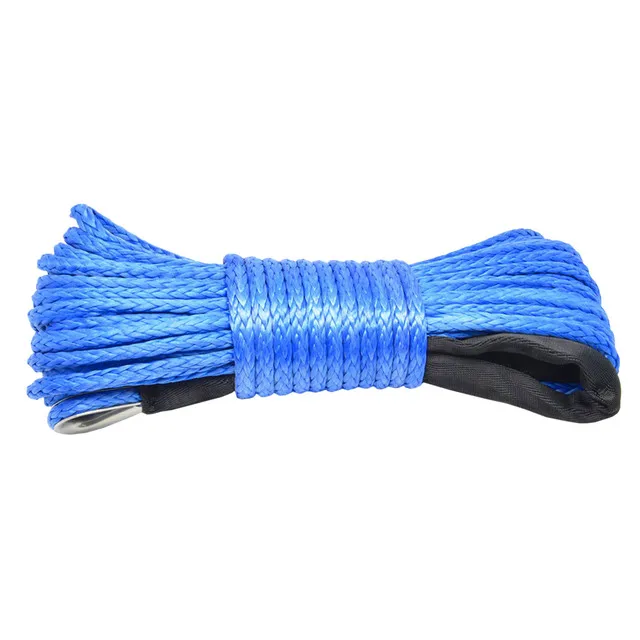 15m Winch Cable Kevlar Cable Towing Car Tow Strap Trailer Rope with Hook for ATV Off Road Accessories 7700lbs 3.5T: Blue