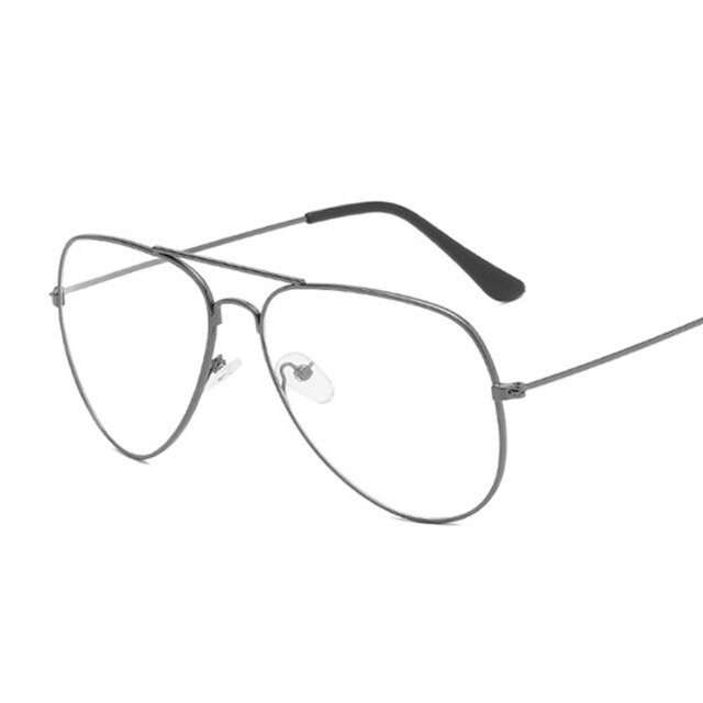 SGYOUWANT-Gafas de estilo aviador para hombre y mujer, lentes transparentes con montura dorada, clásicas, para leer: Gun