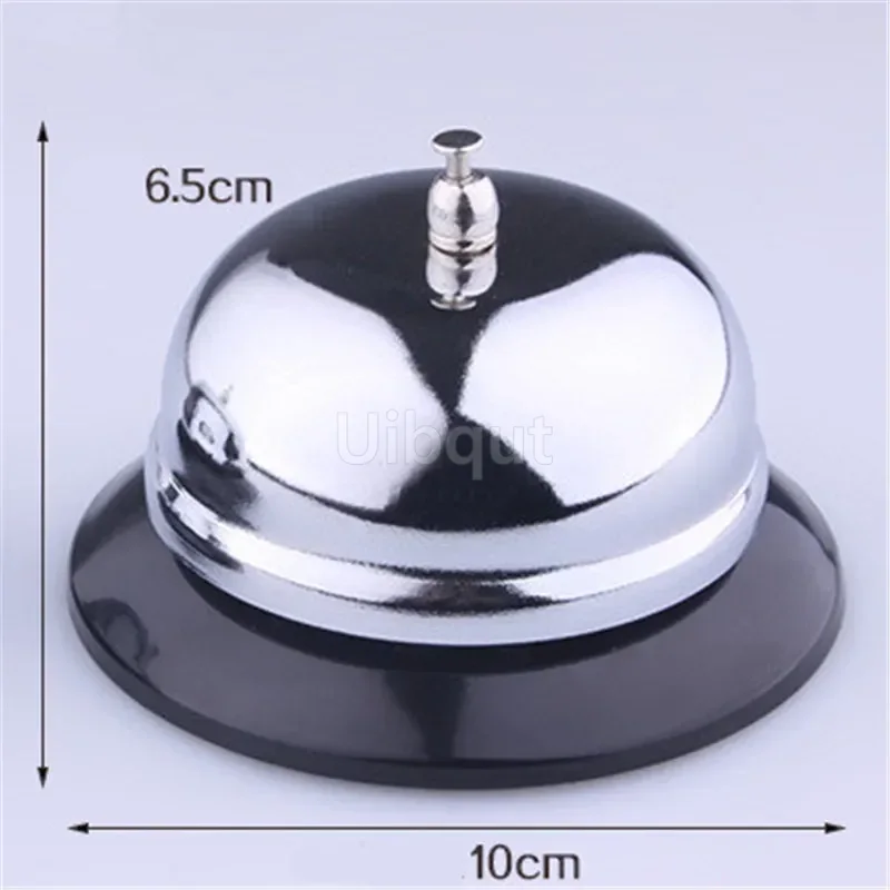 Køkken hotel bord 1 stk skrivebord reception restaurant 8.5cm julehåndværk kat klokke bar ringer ringeklokke service ring timer: Sølv 10 xh 6.5cm