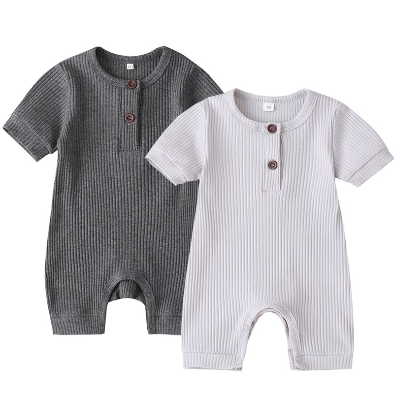 Superzachte katoenen baby rompertjes jongens korte mouwen effen newborn kleding kindersets: Xmy-rss 2003 / 6m